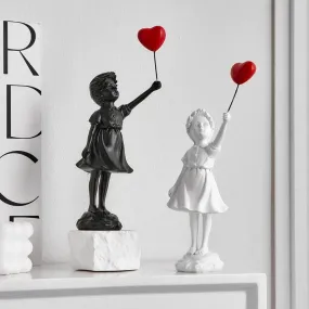 Banksy Inspired Balloon Girl Statue: Premium Resin Sculpture for Home or Office Decor