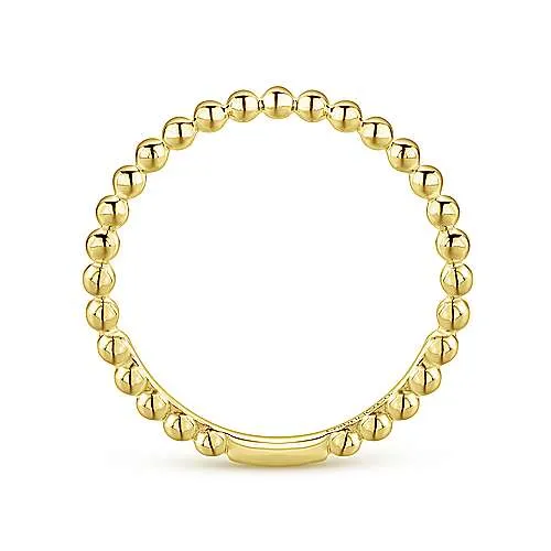 Beaded Gold Stackable Ring