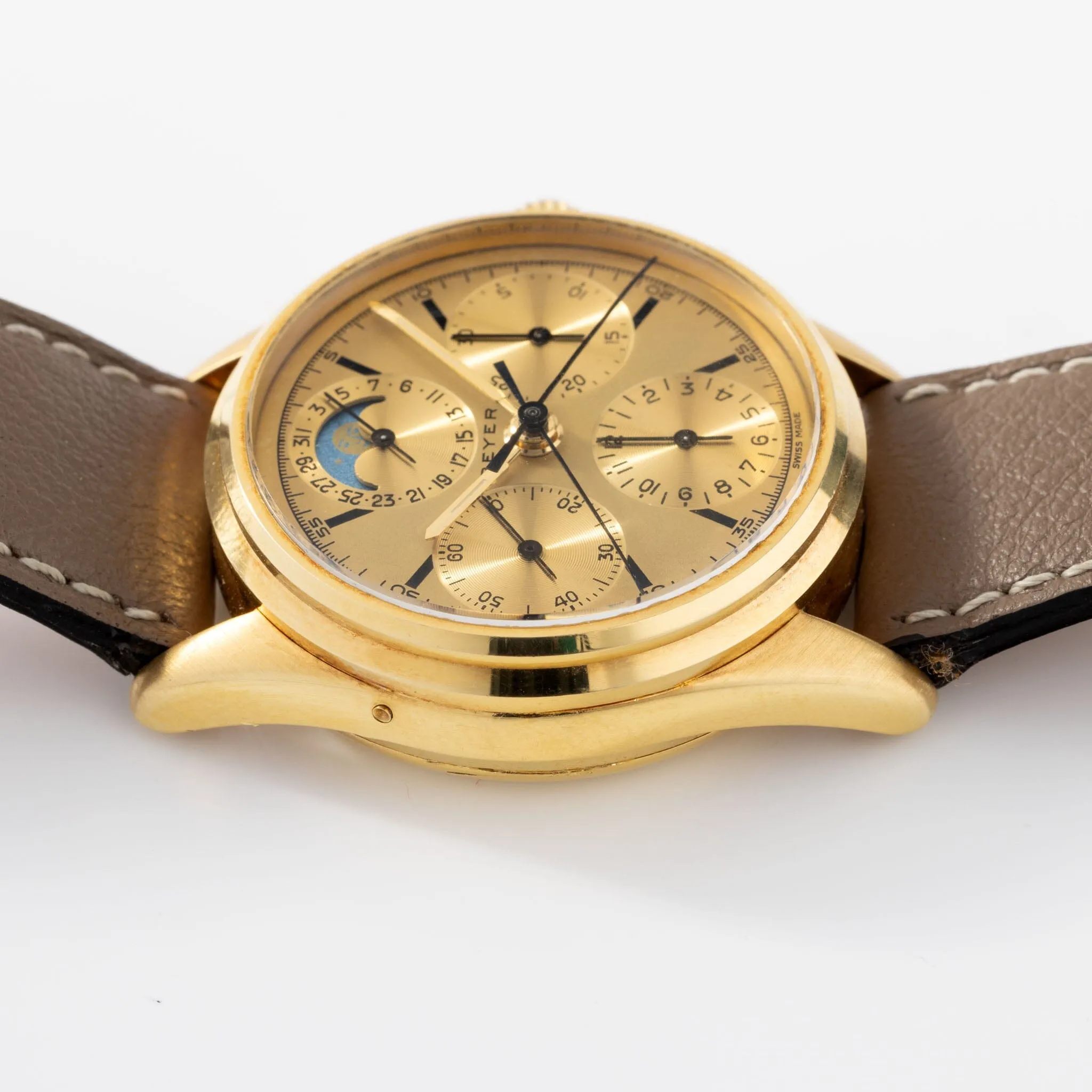 Beyer Split Seconds Moon Phase Chronograph in 18kt Yellow Gold