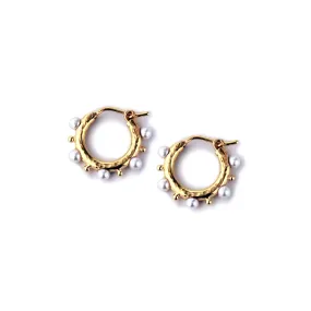 'Big Baby' Pearl Hoop Earrings