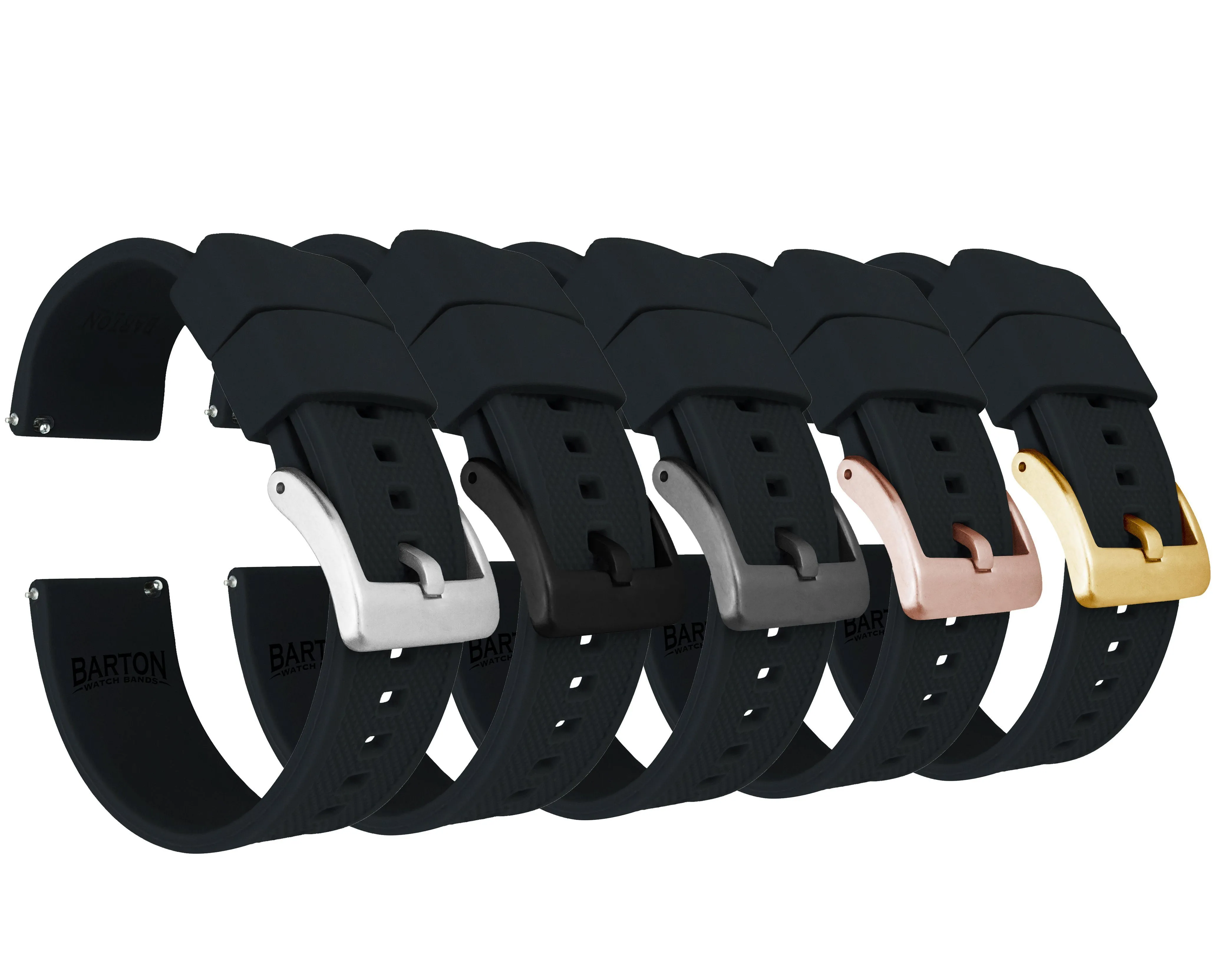 Black Elite Silicone Watch Band (24mm SALE)