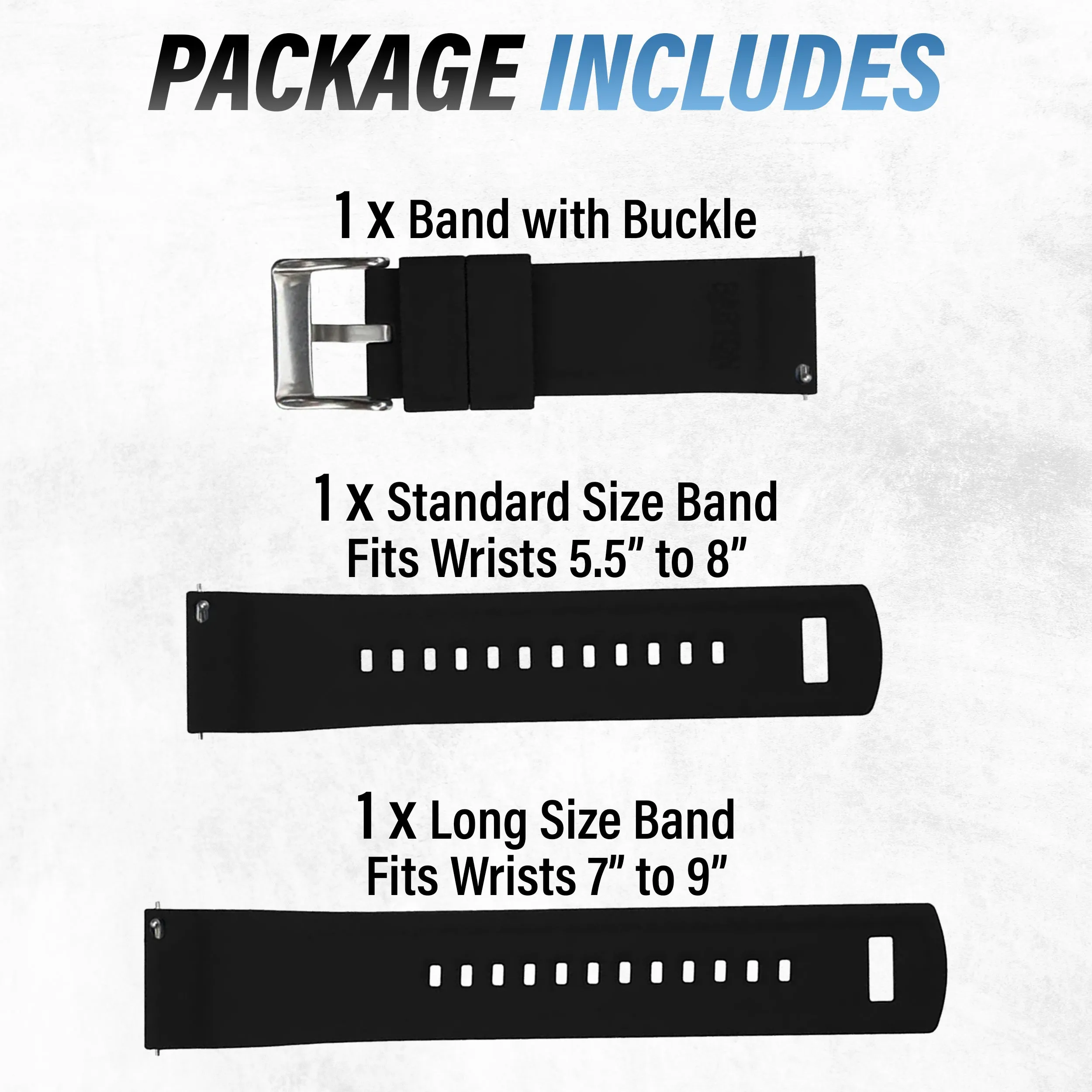 Black Elite Silicone Watch Band (24mm SALE)