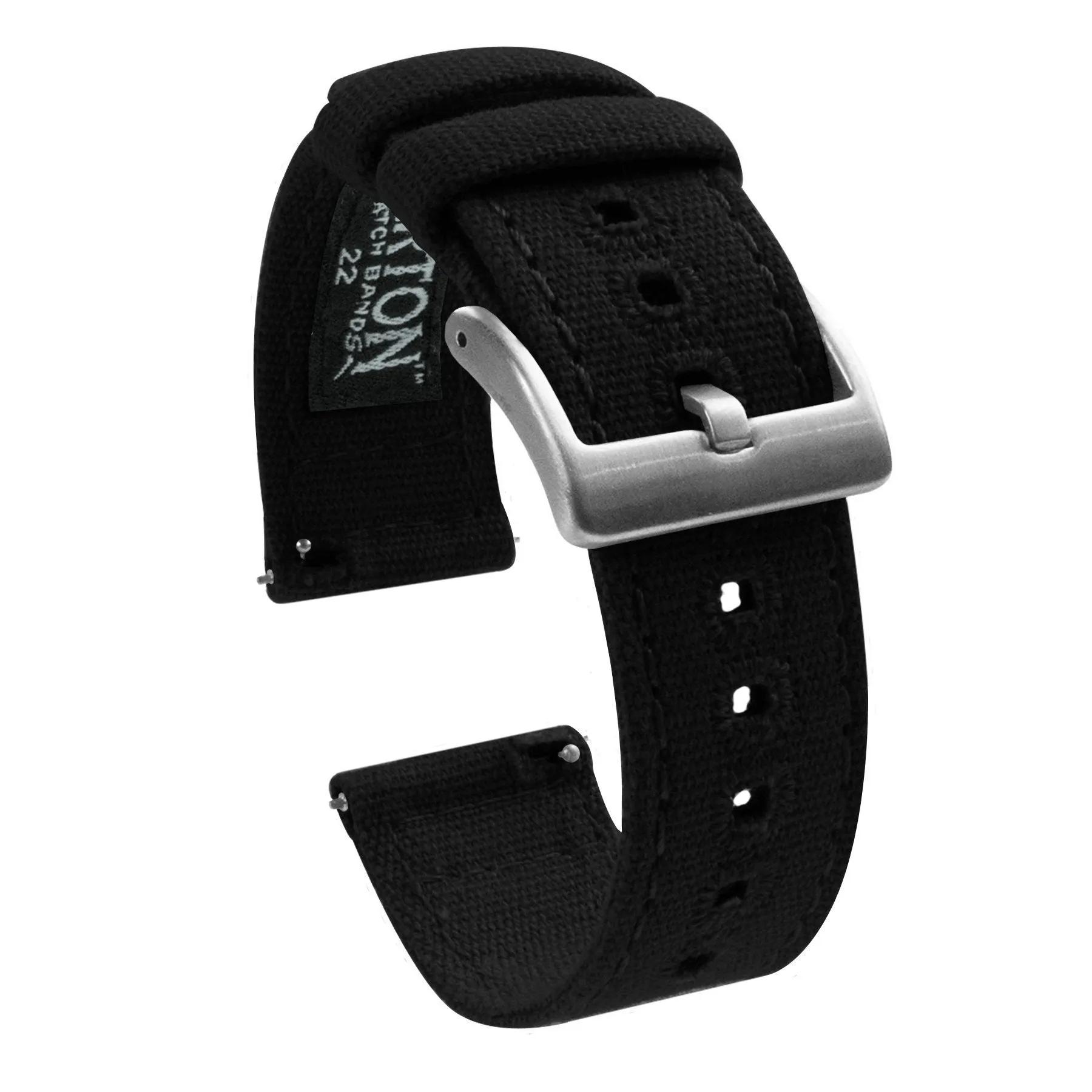 Black Premium Canvas Watch Band Long (24mm SALE)