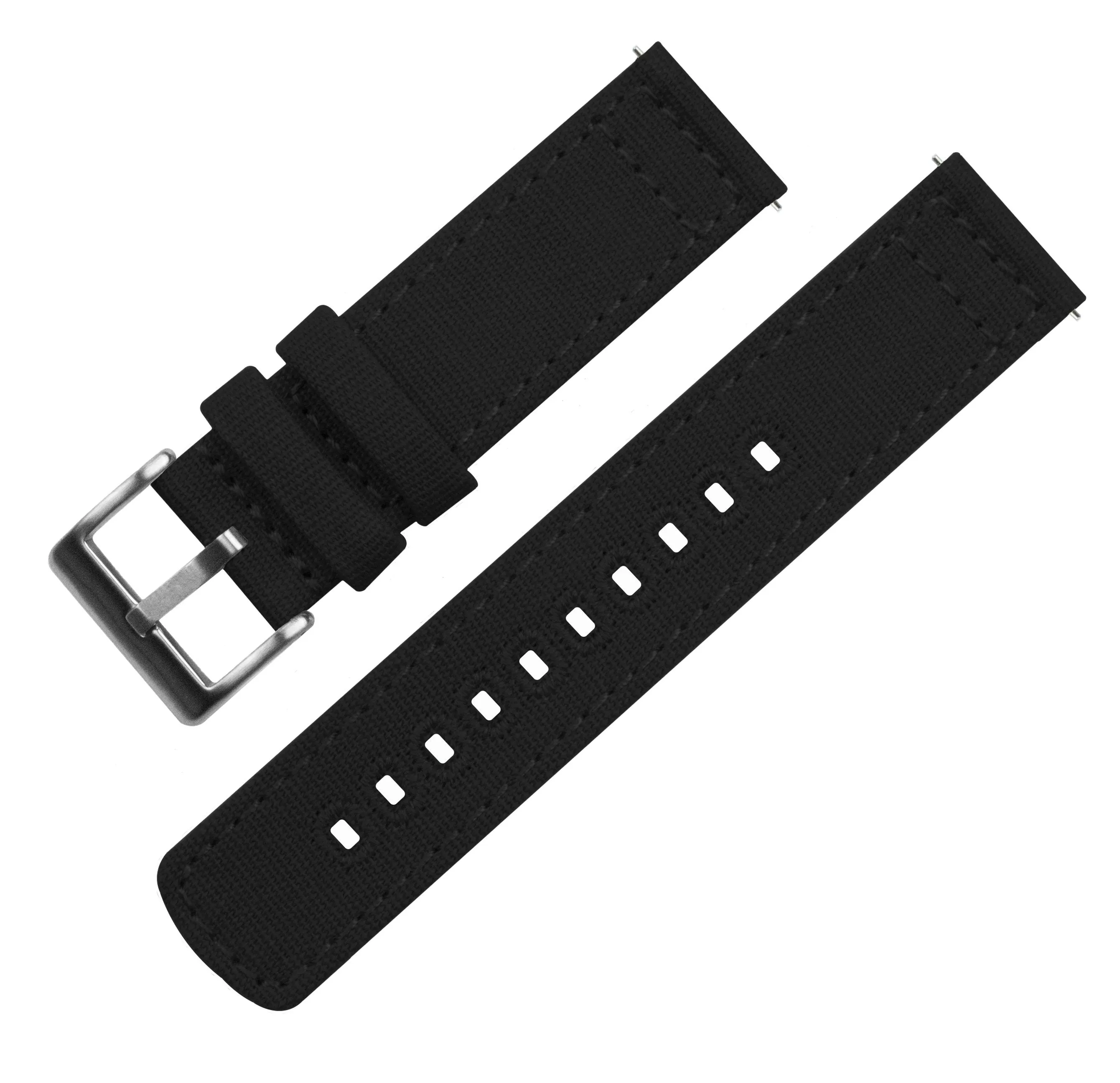 Black Premium Canvas Watch Band Long (24mm SALE)