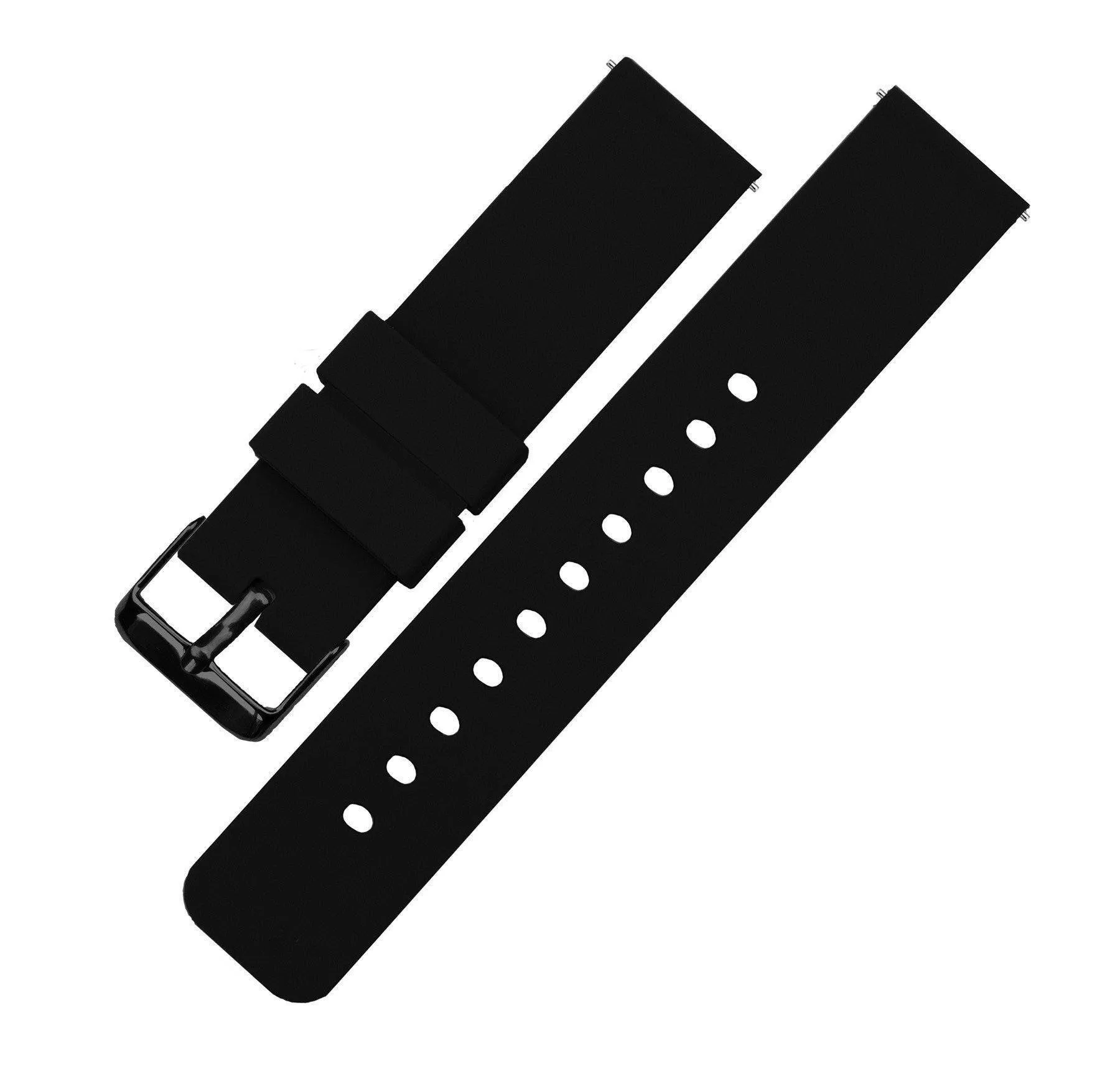 Black Quick Release Silicone Rubber Watch Band (24mm SALE)