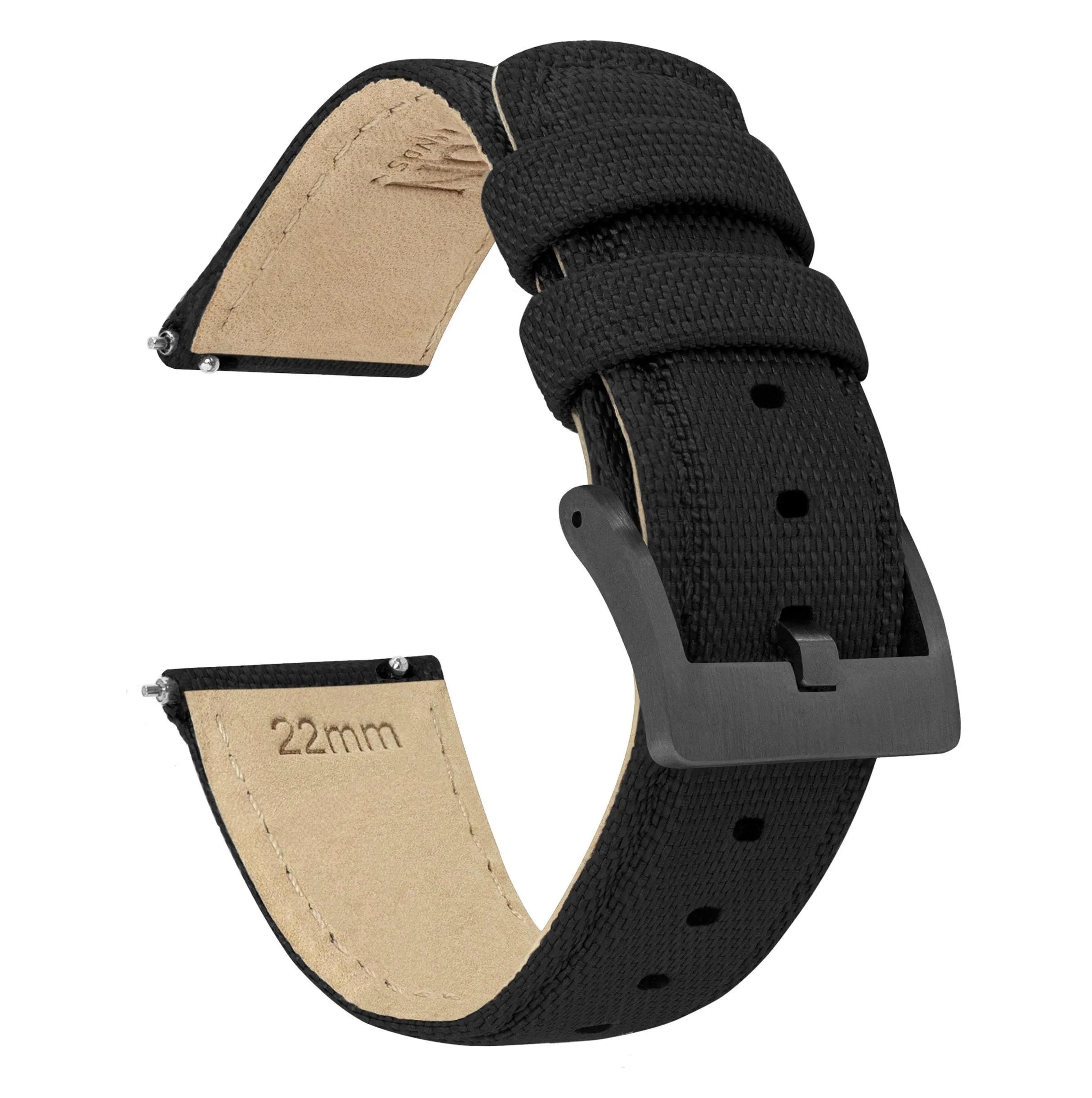 Black Sailcloth Quick Release Watch Band