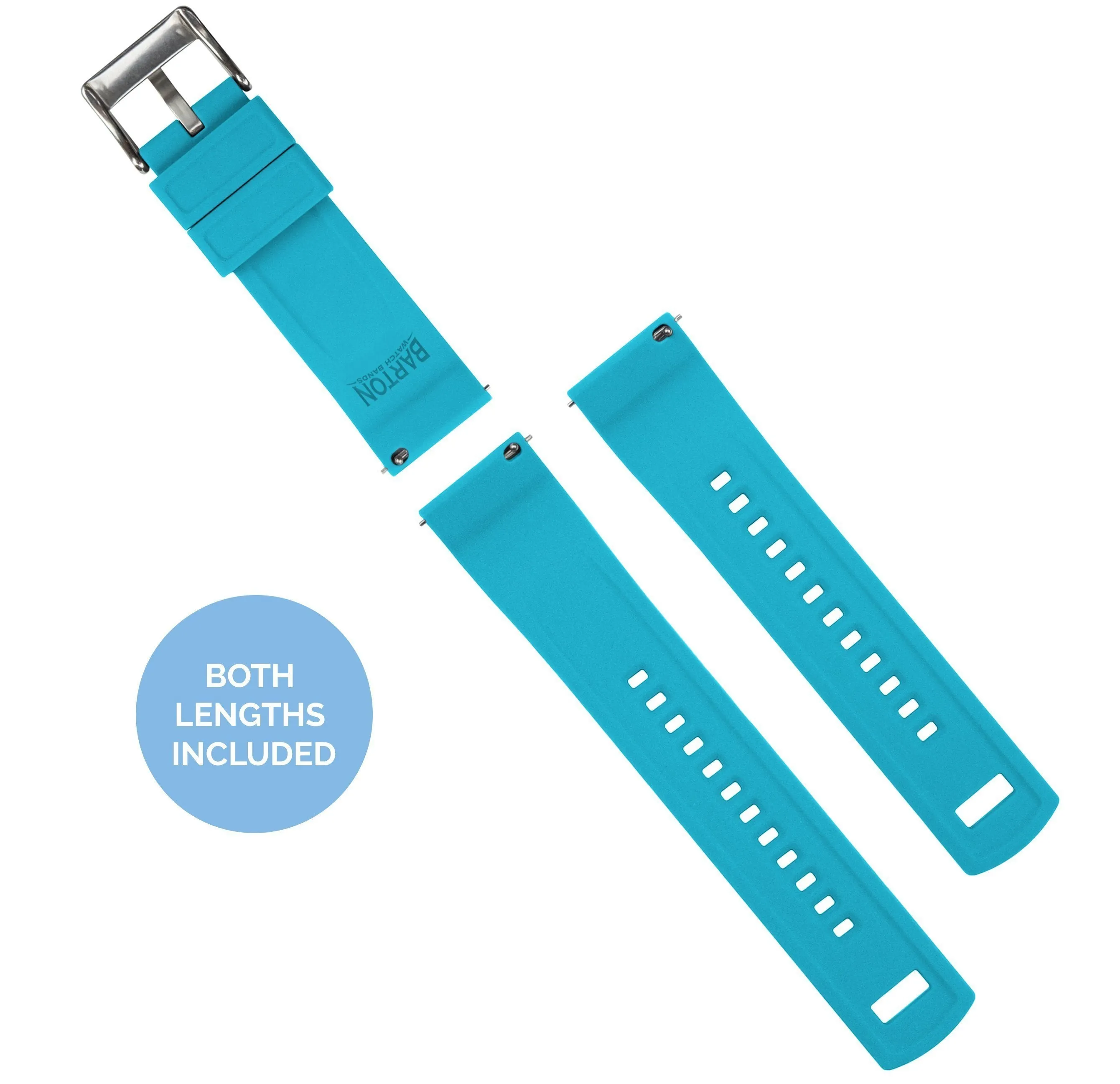 Black Top Aqua Blue Bottom Elite Silicone Watch Band (21mm SALE)