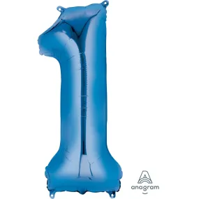 Blue Number 1 Balloon - 34" Foil