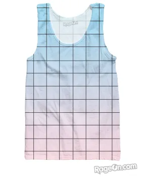 Blue Pink Grid Tank Top