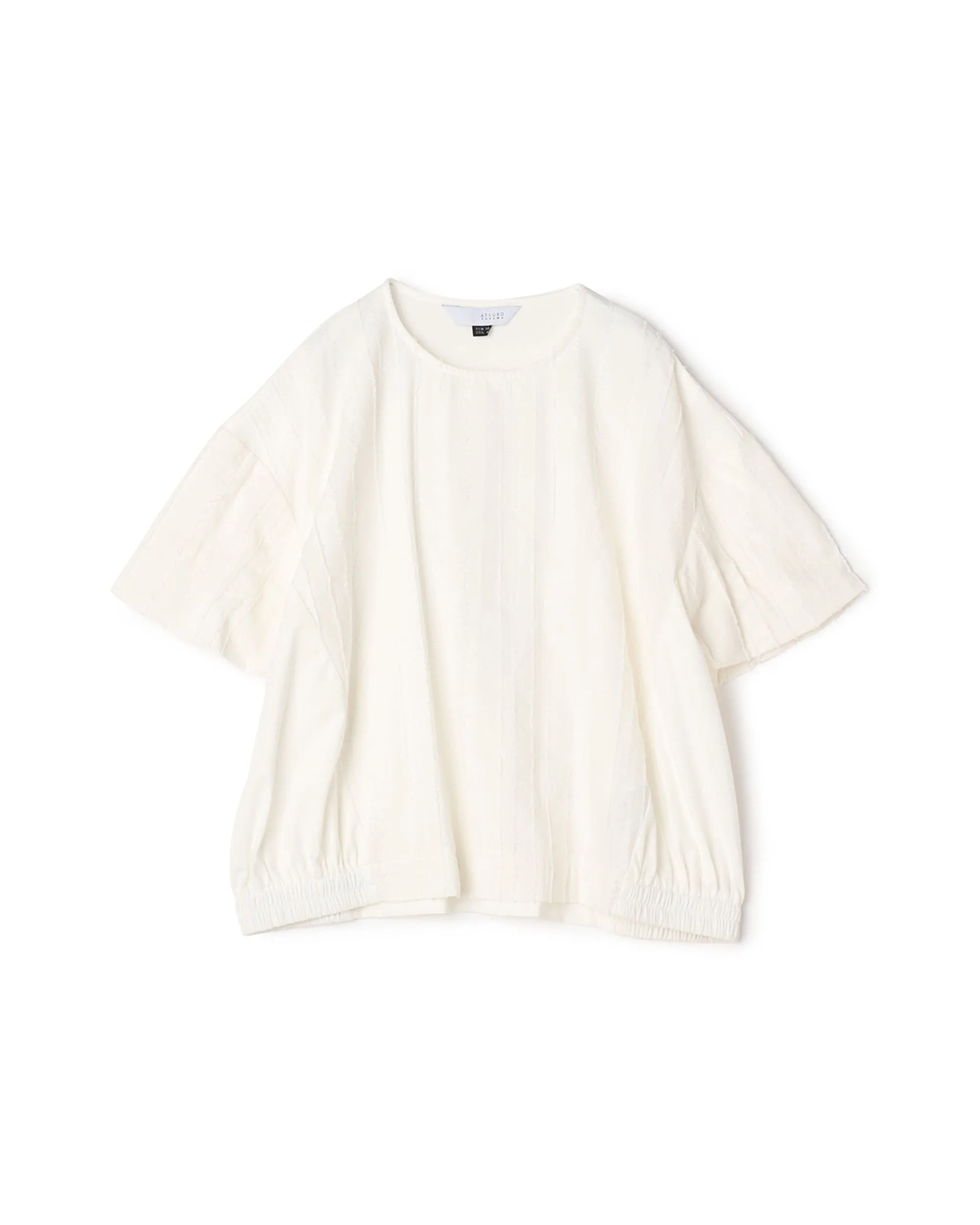 Border Fringe Bubble Sleeve Top