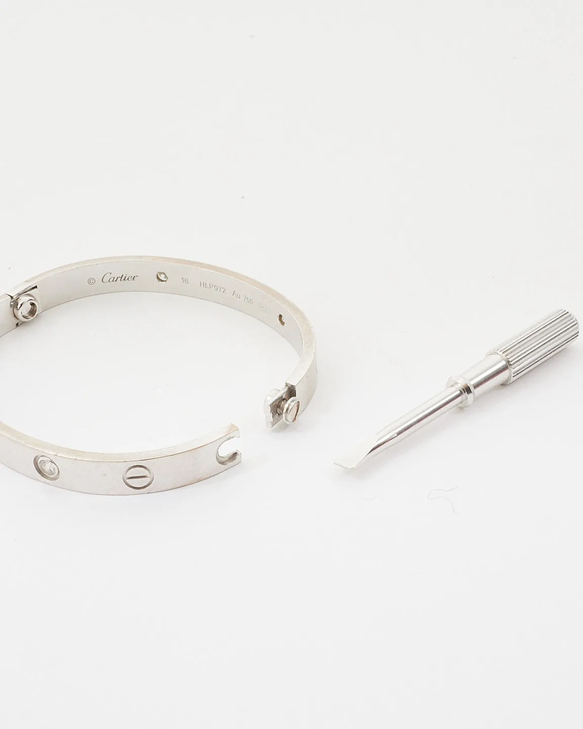 Cartier 4 Diamond White Gold Love Bracelet - 16