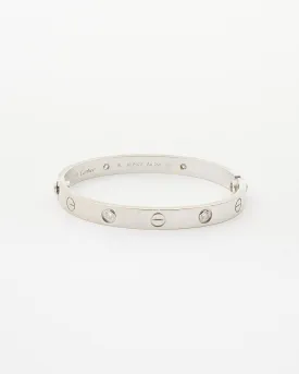 Cartier 4 Diamond White Gold Love Bracelet - 16