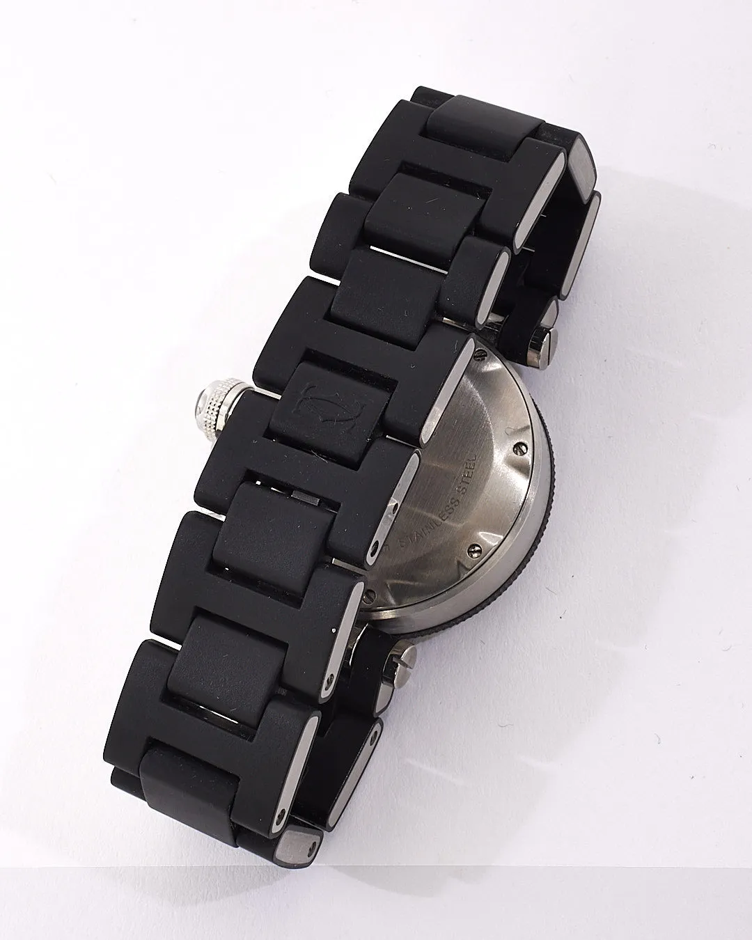 Cartier Black Stainless Steel Pasha Women Seatimer Watch