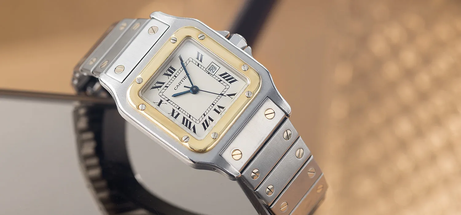 Cartier Santos Carrée Steel and Gold Automatic Movement