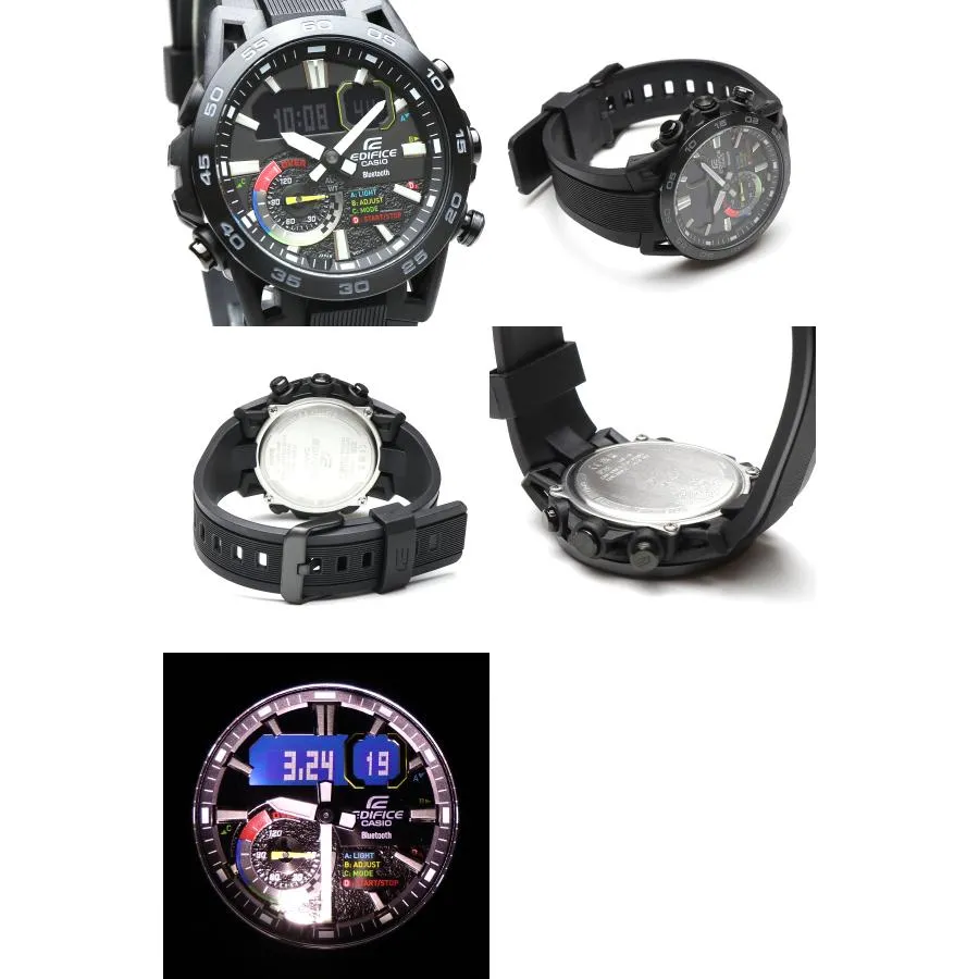 Casio Edifice Analog-Digital Black Dial Men's Watch| ECB-40MP-1ADF