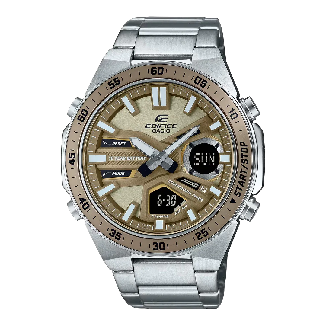 Casio Edifice Digital-Analogue Yellow Dial Men's Watch| EFV-C110D-5ADF