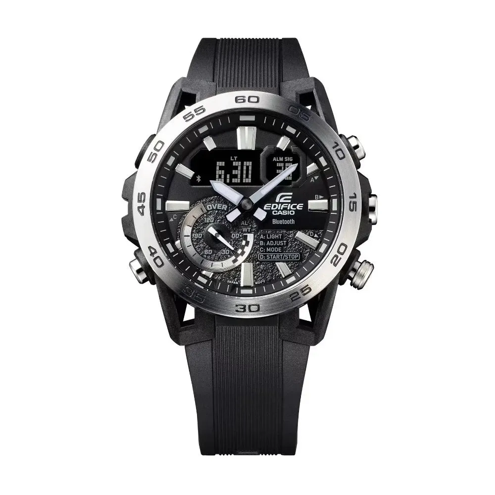 Casio Edifice SOSPENSIONE Black Strap Men's Watch| ECB-40P-1ADF