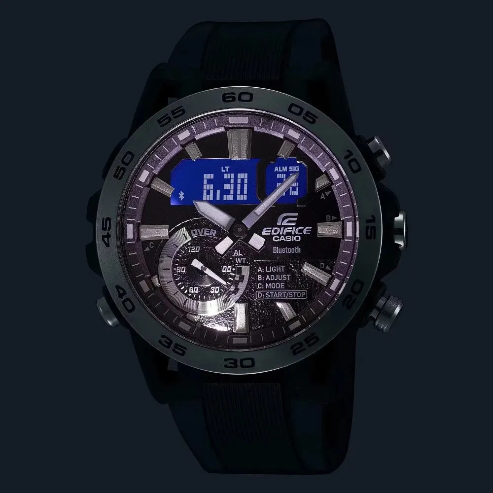 Casio Edifice SOSPENSIONE Black Strap Men's Watch| ECB-40P-1ADF