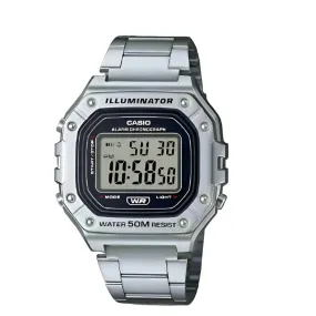 Casio "Illuminator" Digital Stainless Steel Men's Watch| W-218HD-1AVDF