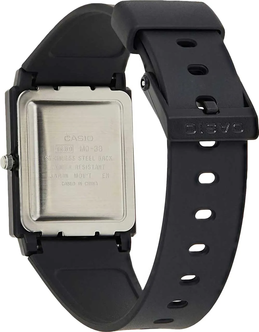 Casio Rectangular Analogue White Dial Resin Strap Unisex Watch| MQ-38-7ADF