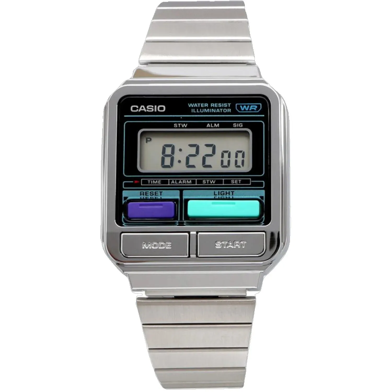 Casio Retro Digital Unisex Stainless Steel Watch| A120WE-1ADF