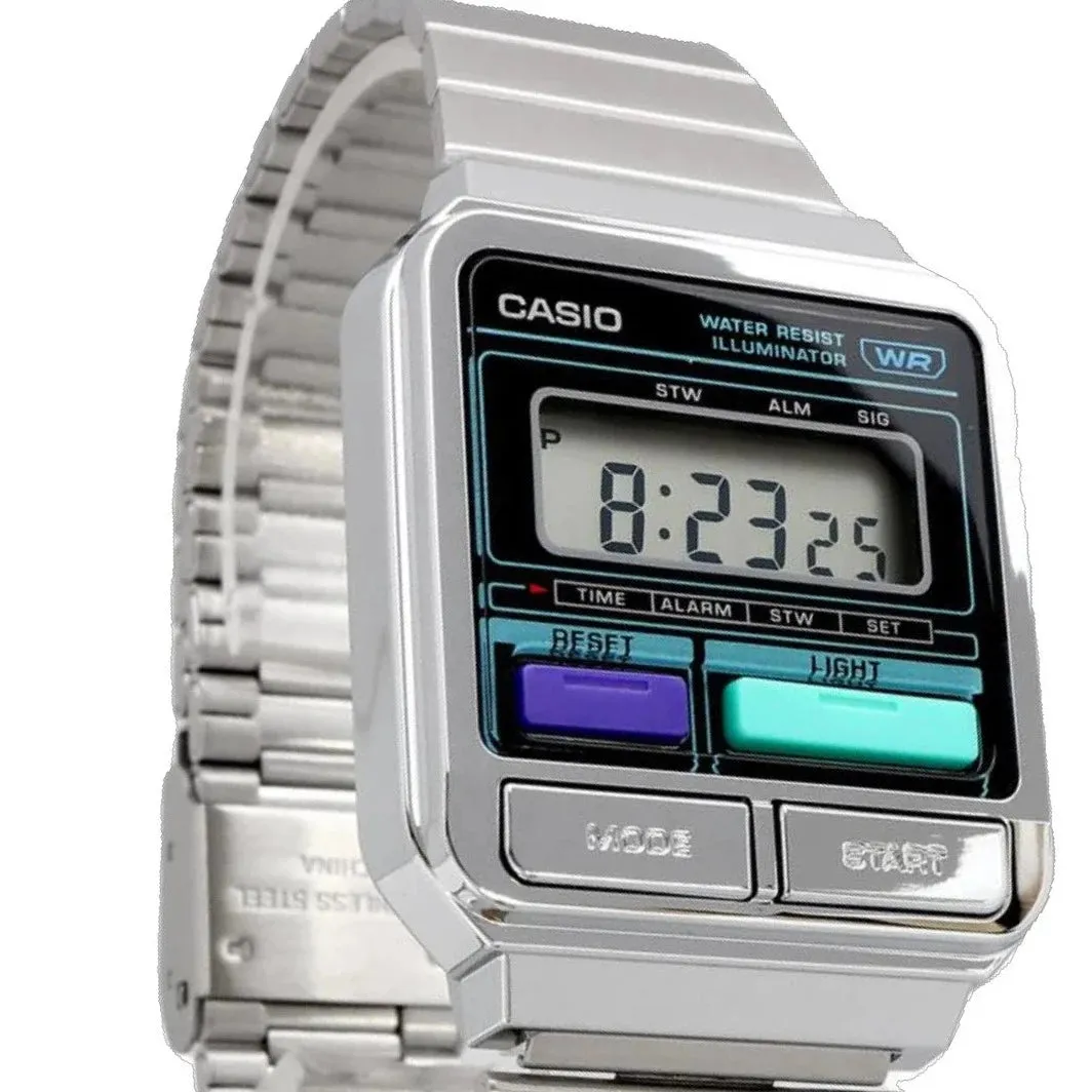 Casio Retro Digital Unisex Stainless Steel Watch| A120WE-1ADF