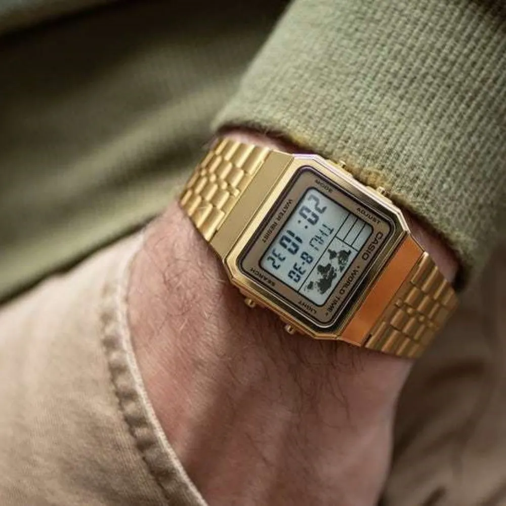 Casio Retro Gold Steel Digital Dial Unisex Watch - A500WGA-9D