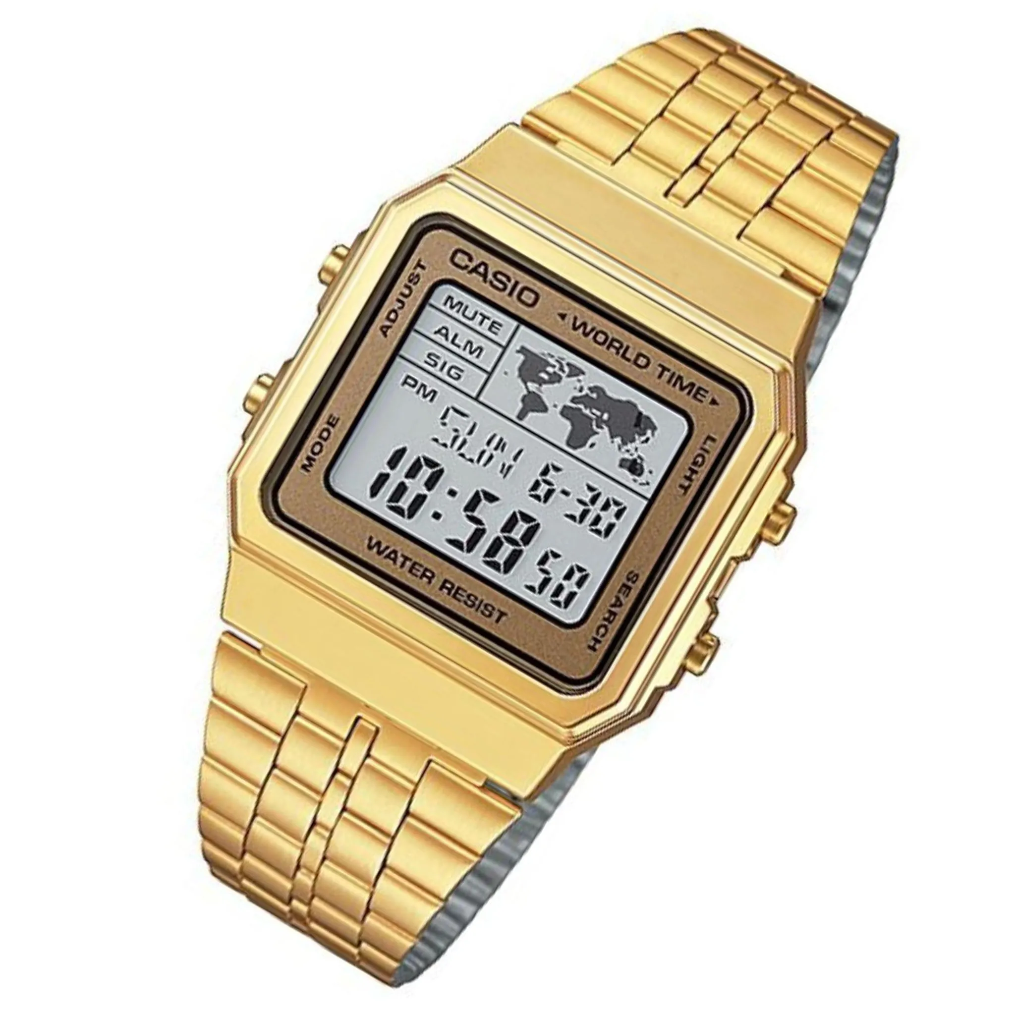 Casio Retro Gold Steel Digital Dial Unisex Watch - A500WGA-9D