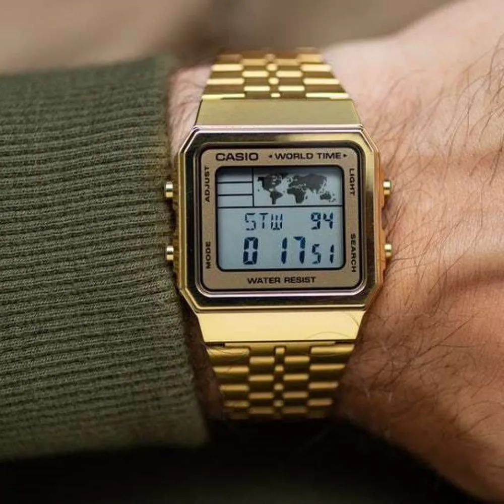 Casio Retro Gold Steel Digital Dial Unisex Watch - A500WGA-9D