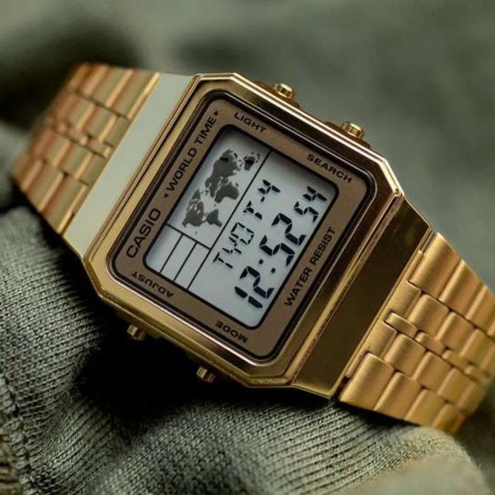 Casio Retro Gold Steel Digital Dial Unisex Watch - A500WGA-9D