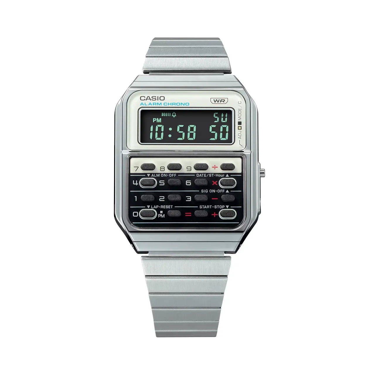 Casio Vintage 70's Style Digital Calculator White Dial Unisex Watch | CA-500WE-7BDF