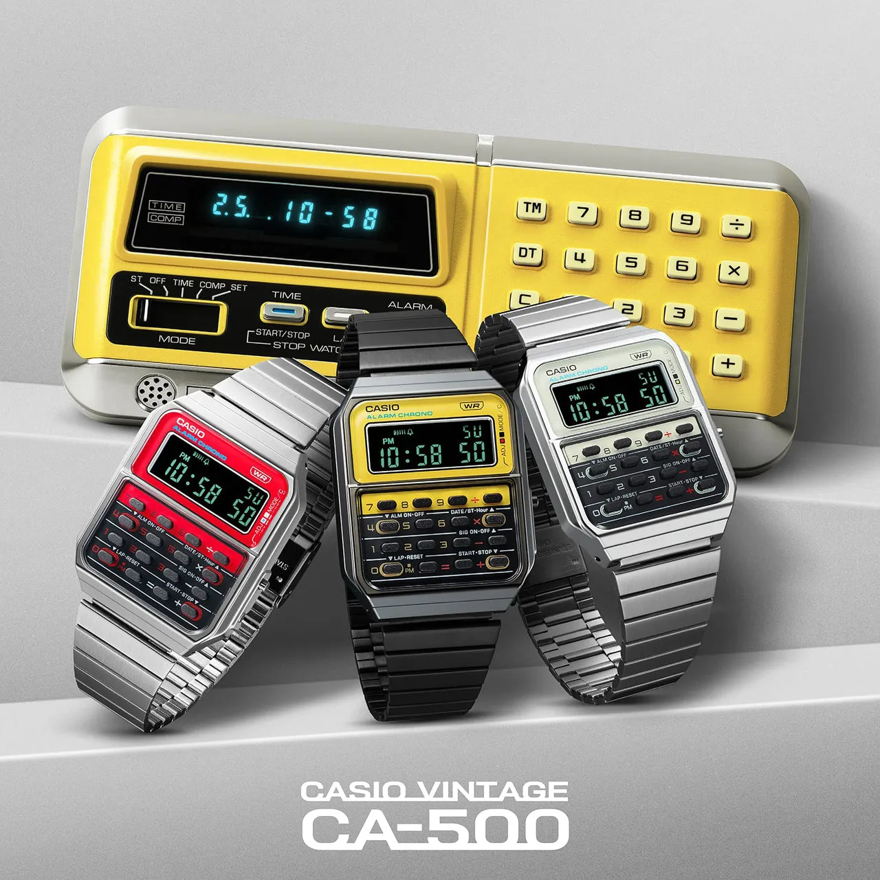 Casio Vintage 70's Style Digital Calculator White Dial Unisex Watch | CA-500WE-7BDF