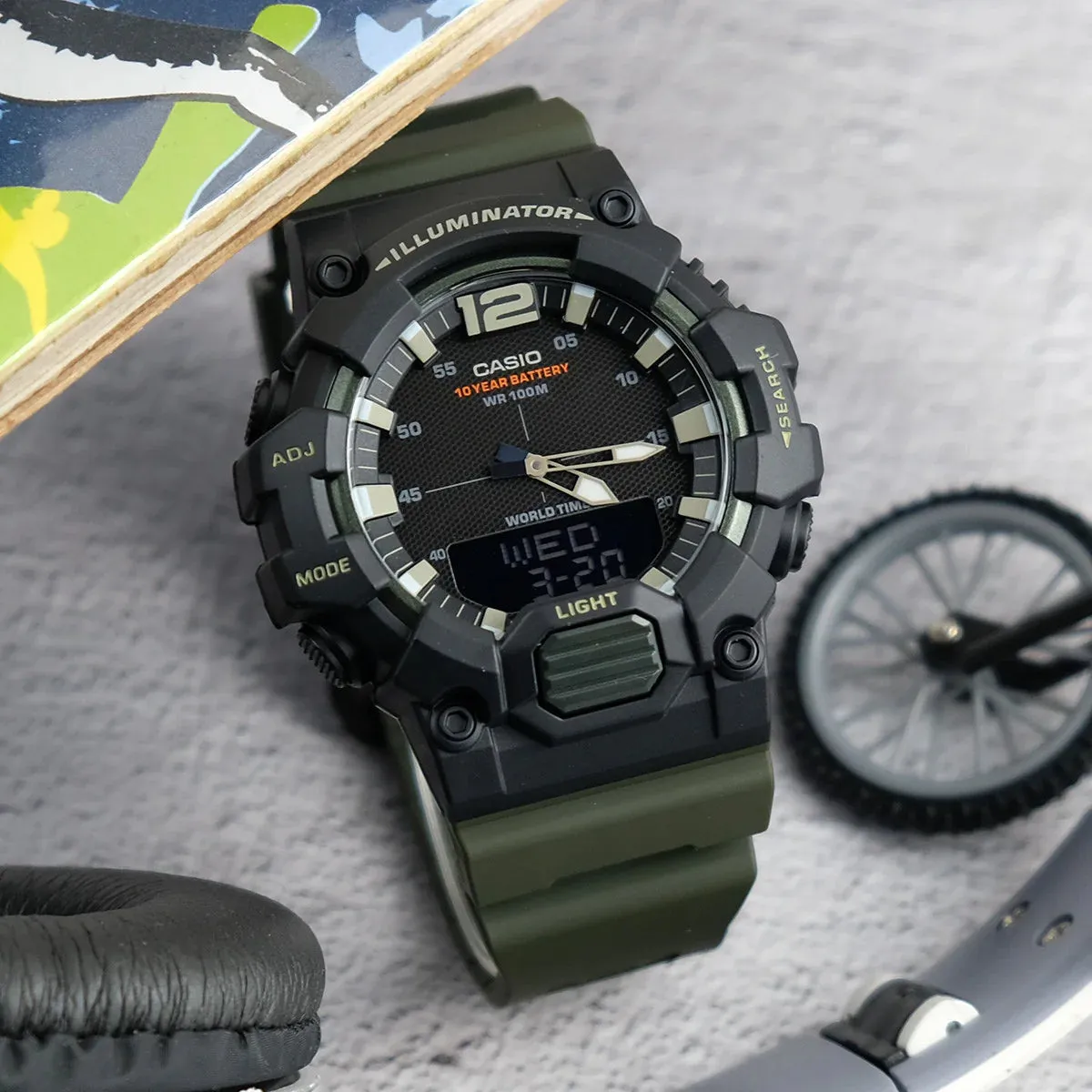 Casio Youth Digital-Analogue Green Resin Men's Watch| HDC-700-3AVDF