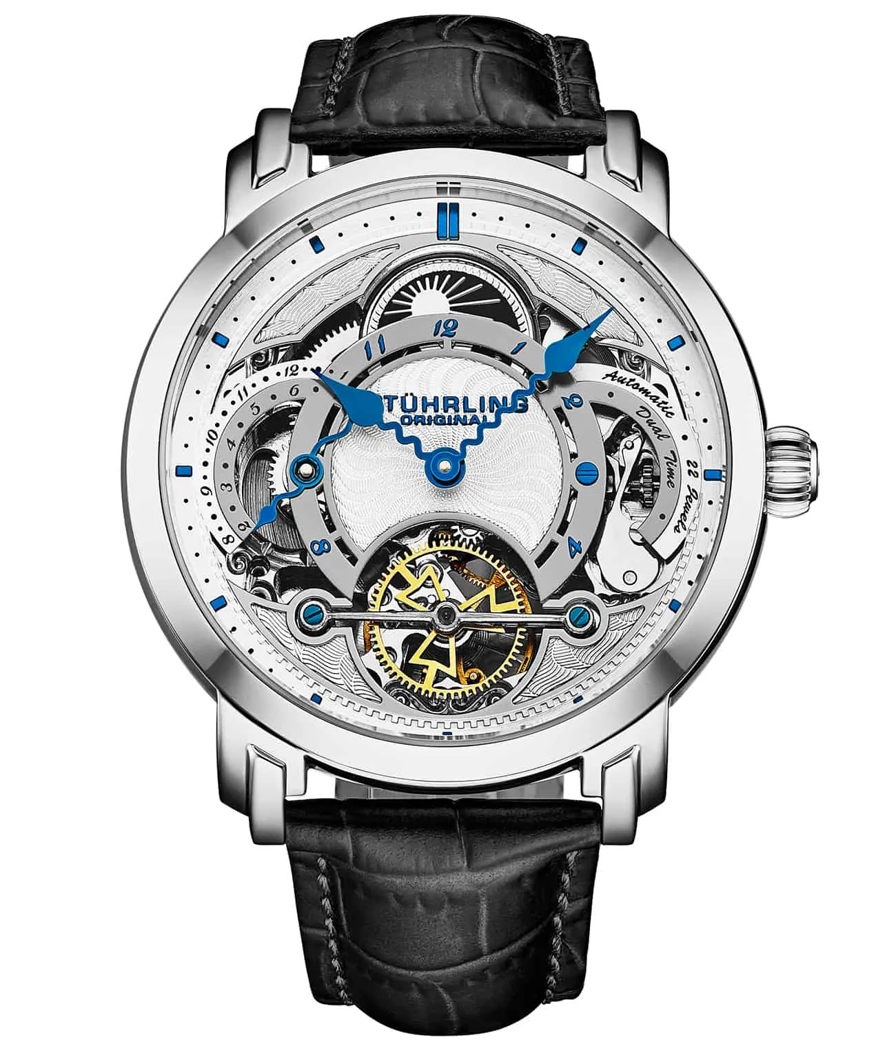 Celestial Timekeeper 1017 Dual Time Automatic 44mm Skeleton Watch