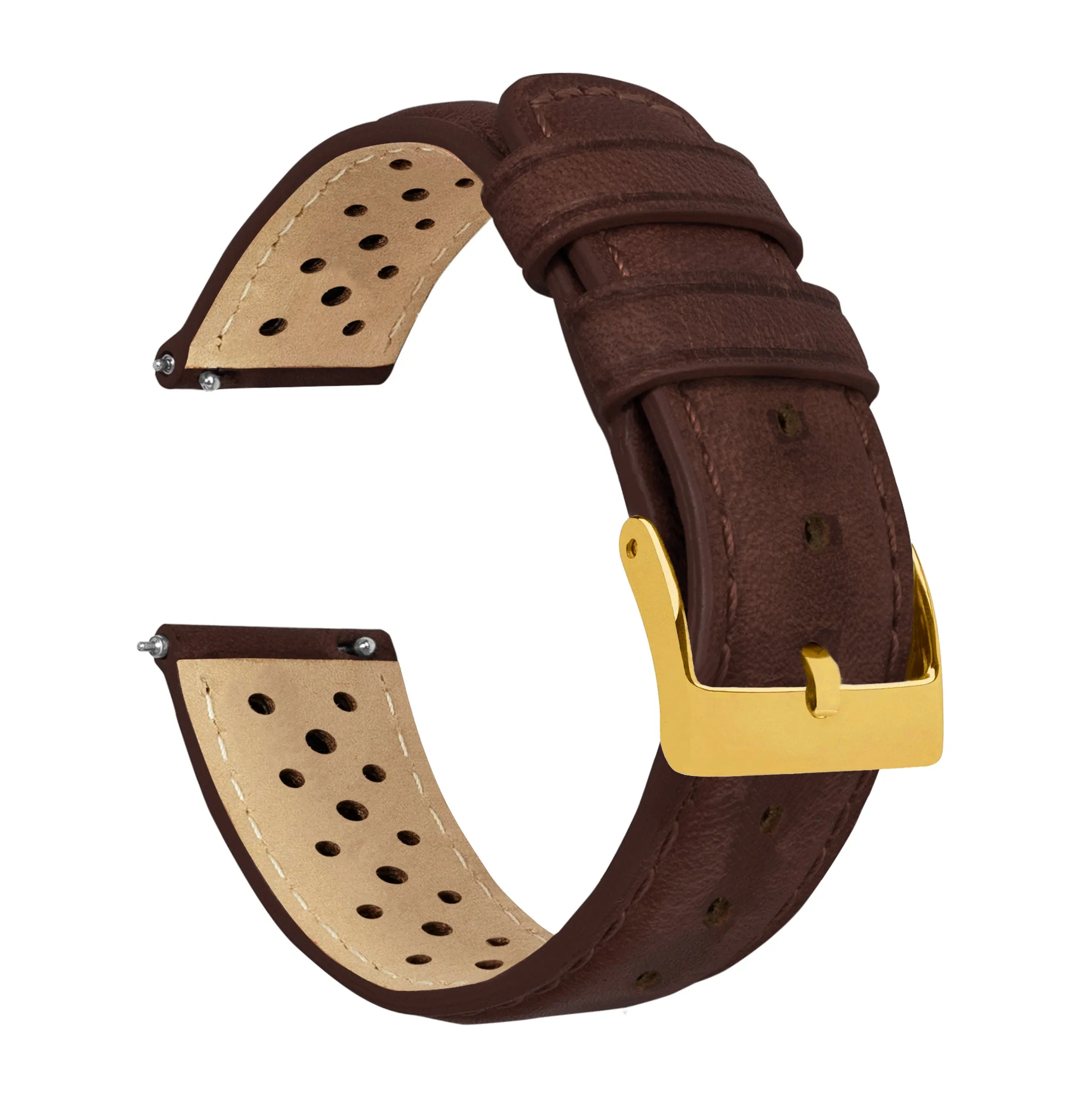 Chocolate Brown Racing Horween Leather Watch Band (18mm, 19mm, 23mm, 24mm SALE)