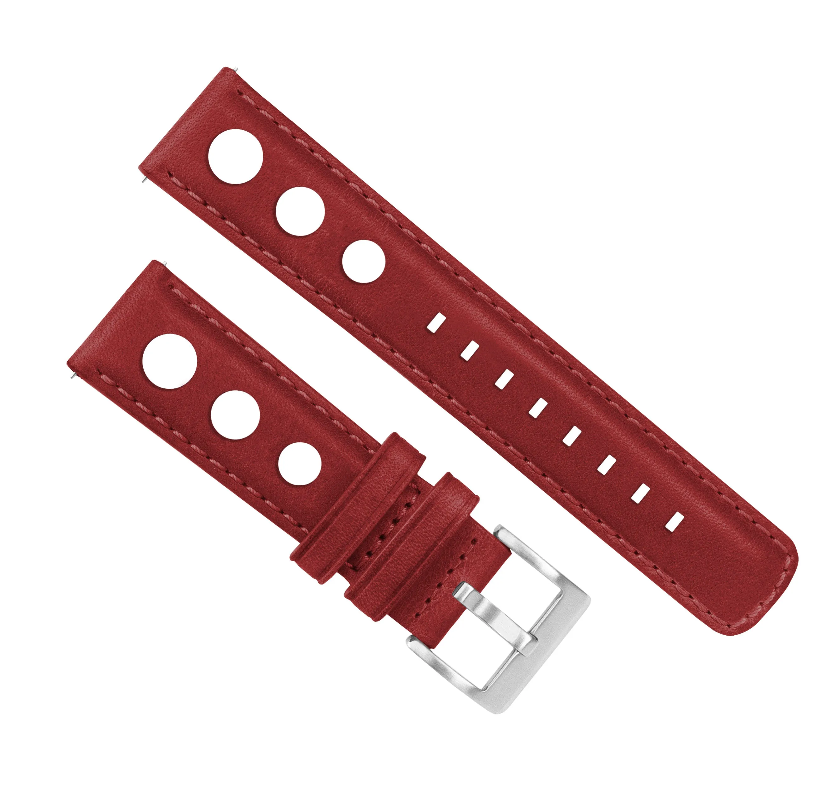 Crimson Red Rally Horween Leather Watch Band