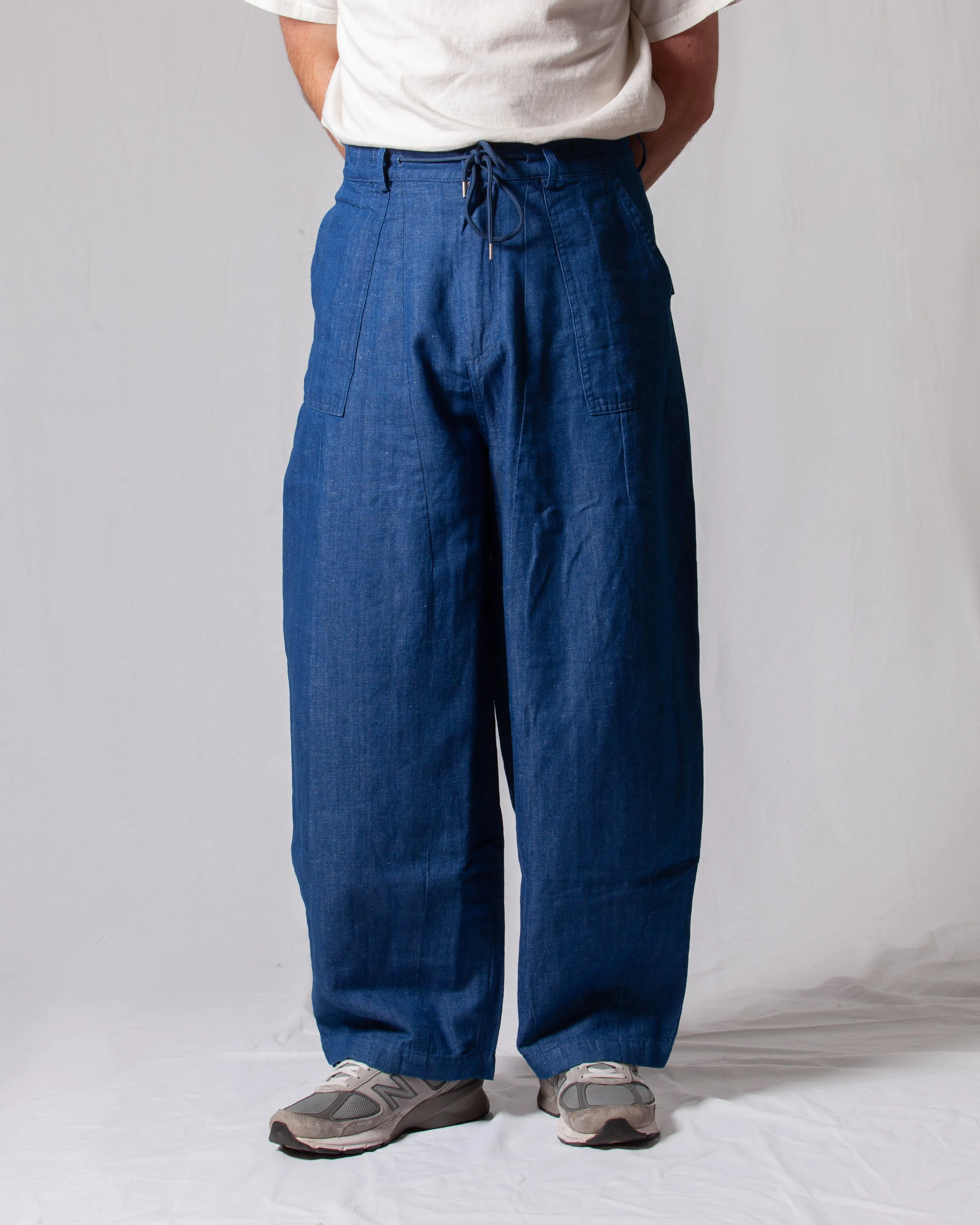 DENIM BALLOON PANTS - BLUE