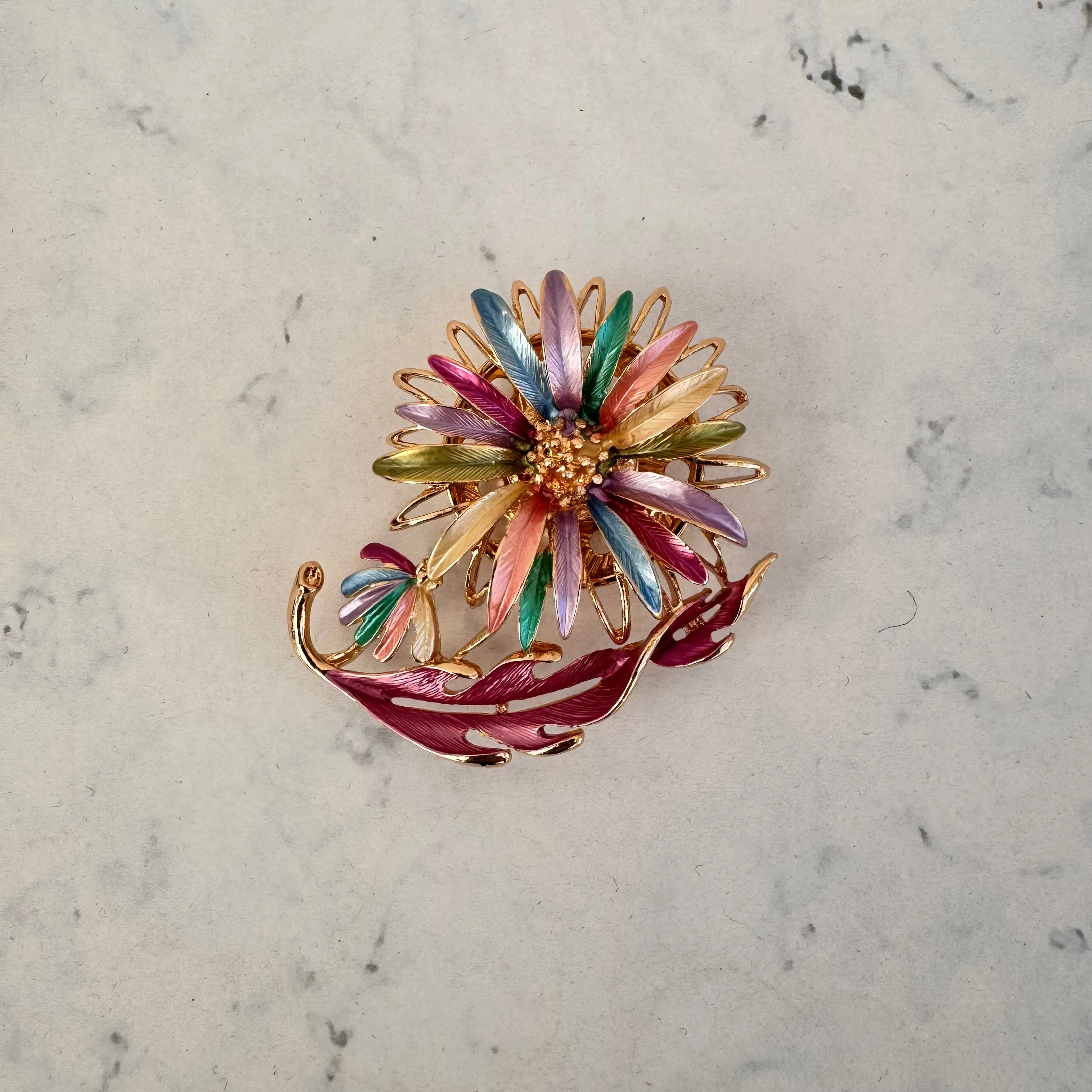 Double Flower Magnetic Brooch