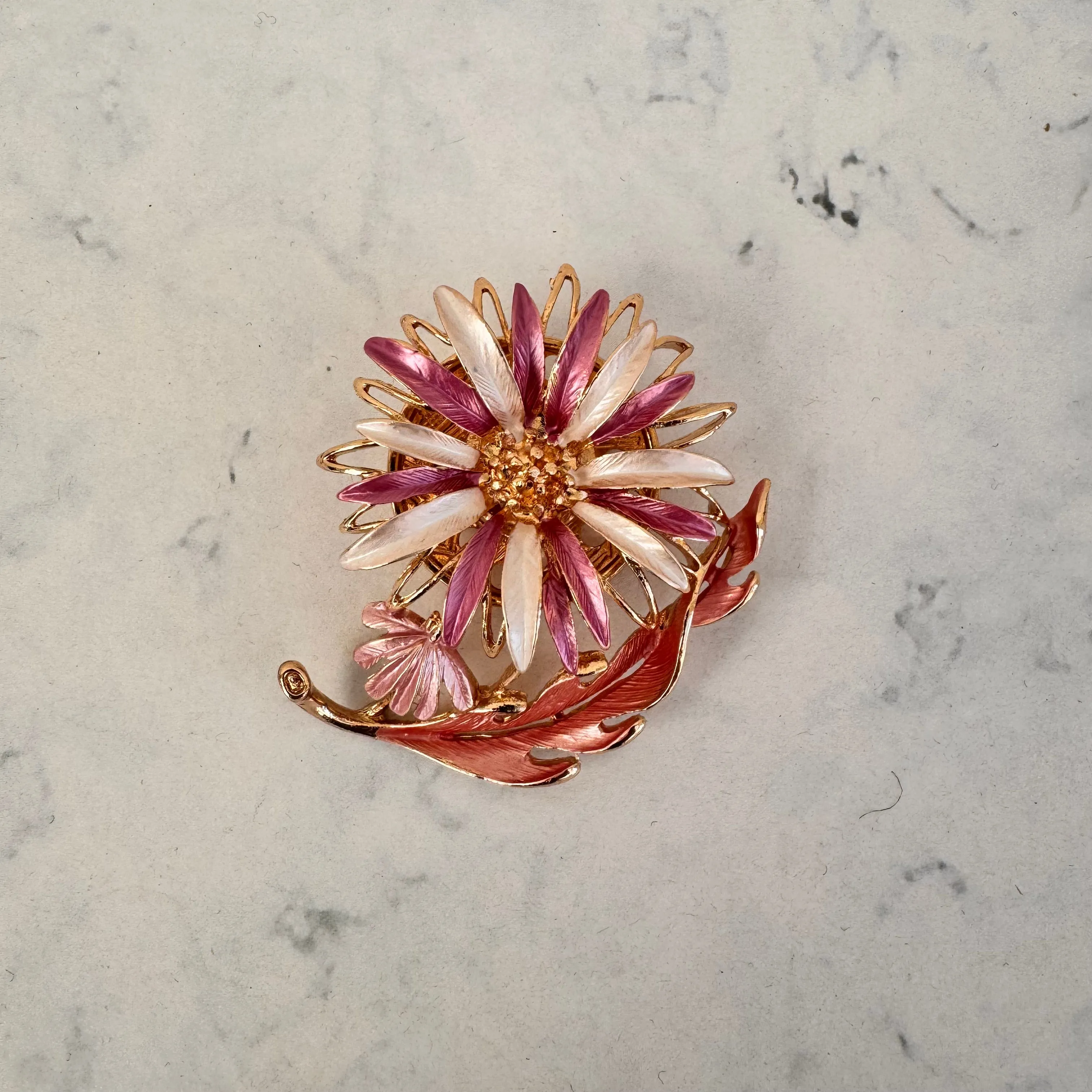 Double Flower Magnetic Brooch