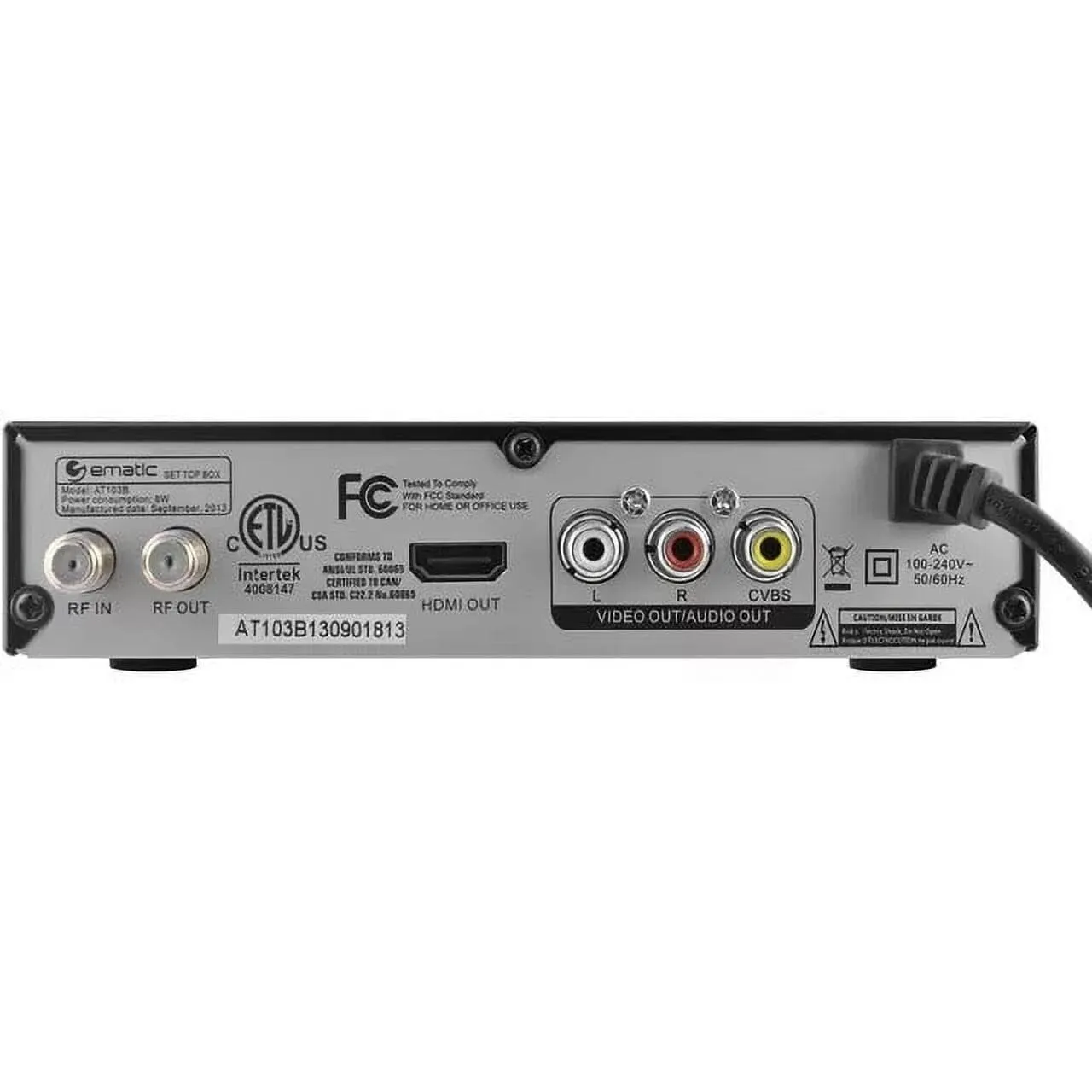 Ematic AT103B Digital Converter Box with LED Display and Recording Capabilities (Refurbished)