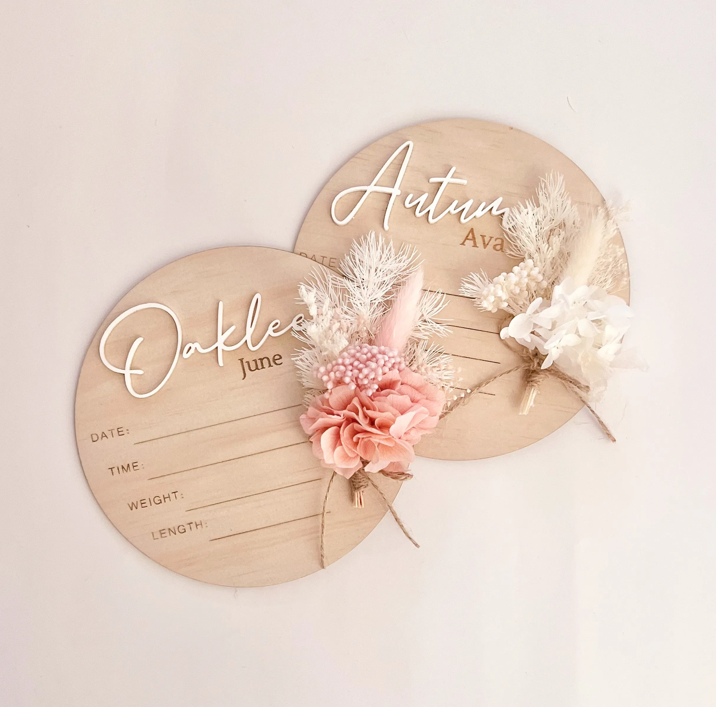 Everlasting Birth Details Round plaque