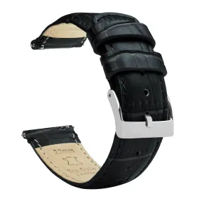 Gear S3 Classic Frontier Black Alligator Grain Leather Watch Band