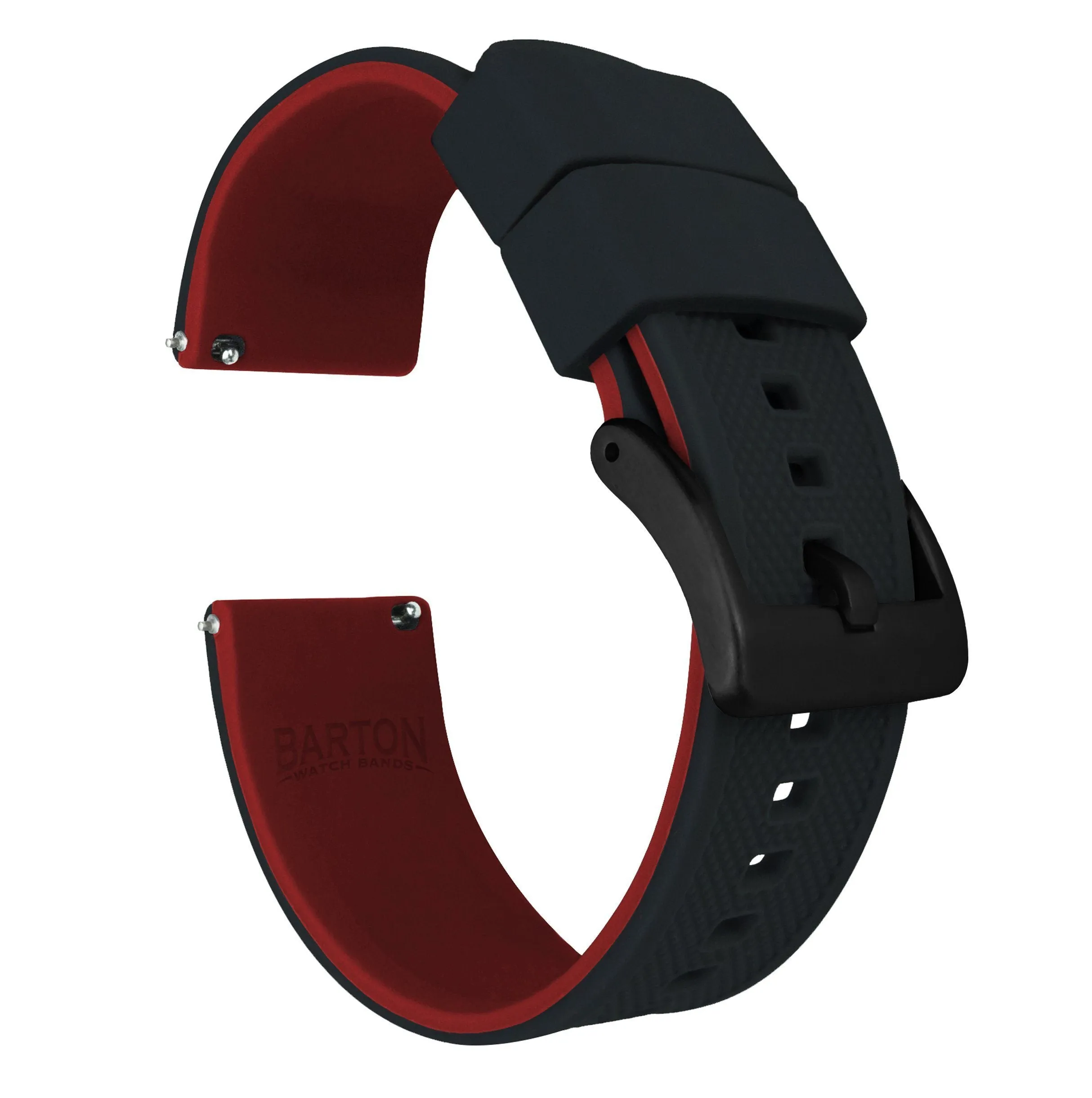 Gear Sport Elite Silicone Black Top Crimson Red Bottom Watch Band