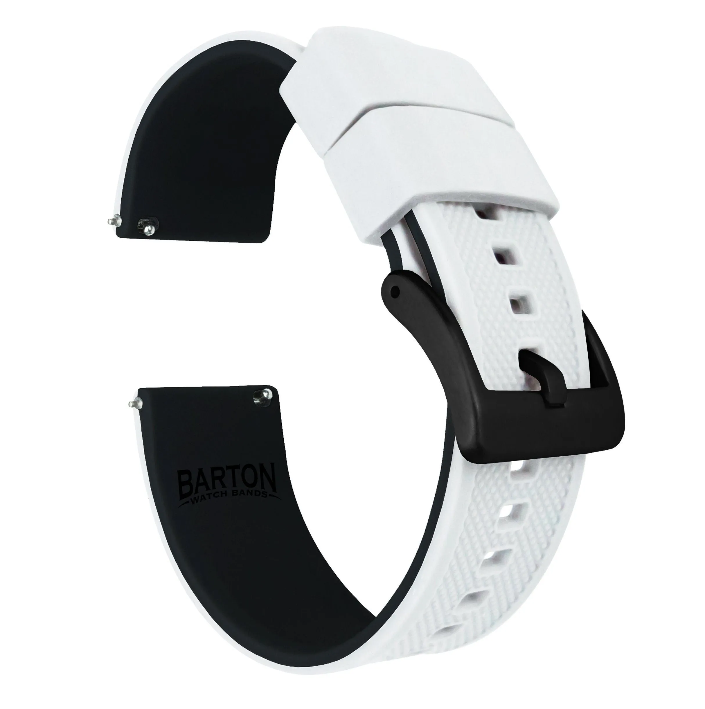 Gear Sport Elite Silicone White Top Black Bottom Watch Band