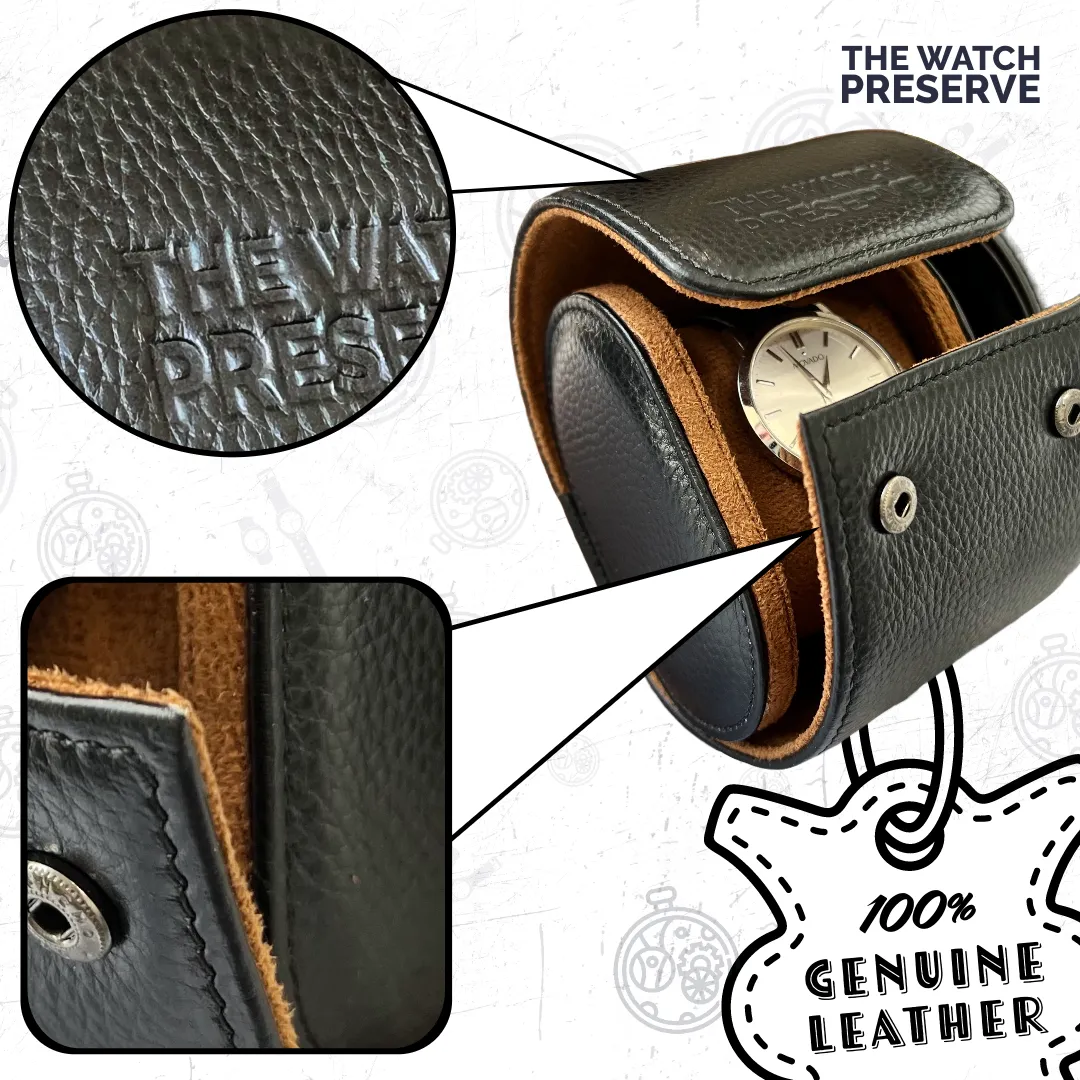 Genuine Leather Watch Roll - Single