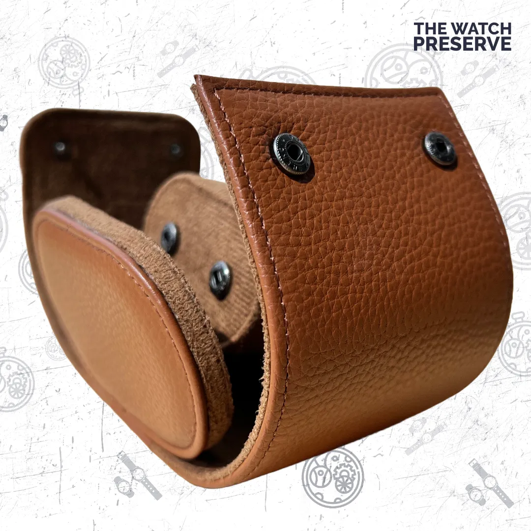 Genuine Leather Watch Roll - Single