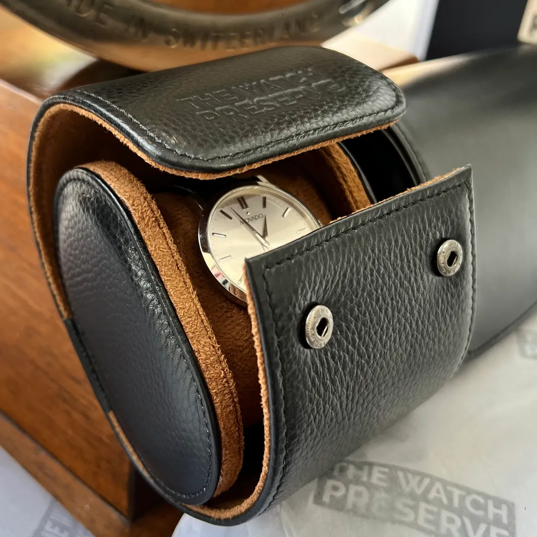 Genuine Leather Watch Roll - Single