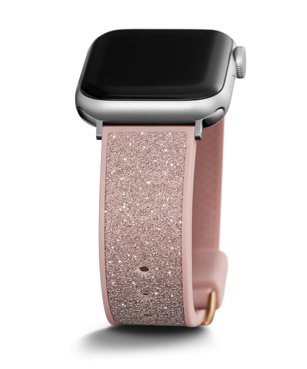 GUESS Glitter Leather on Silicone Band for Apple 38-40 mm Watch