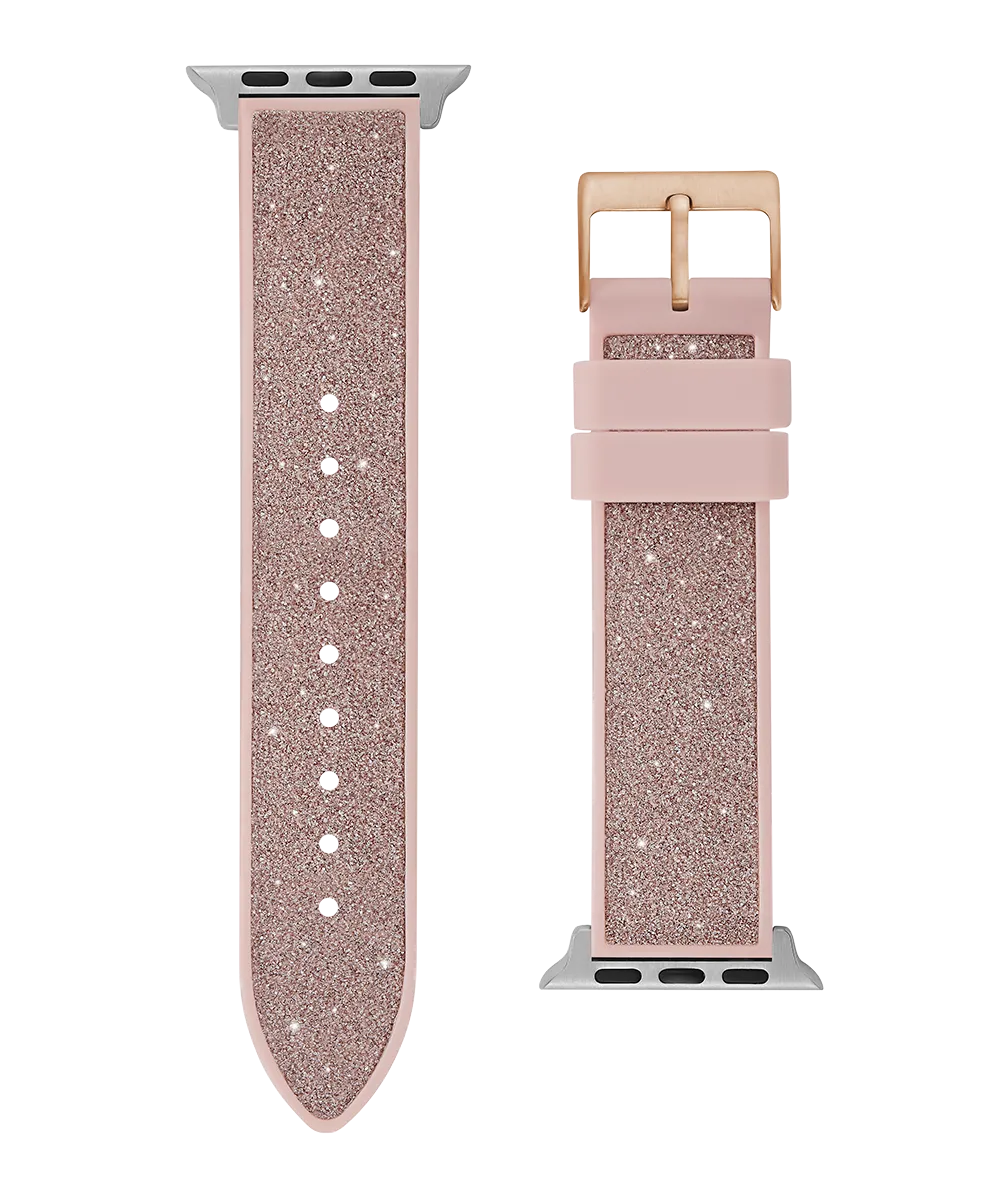 GUESS Glitter Leather on Silicone Band for Apple 38-40 mm Watch