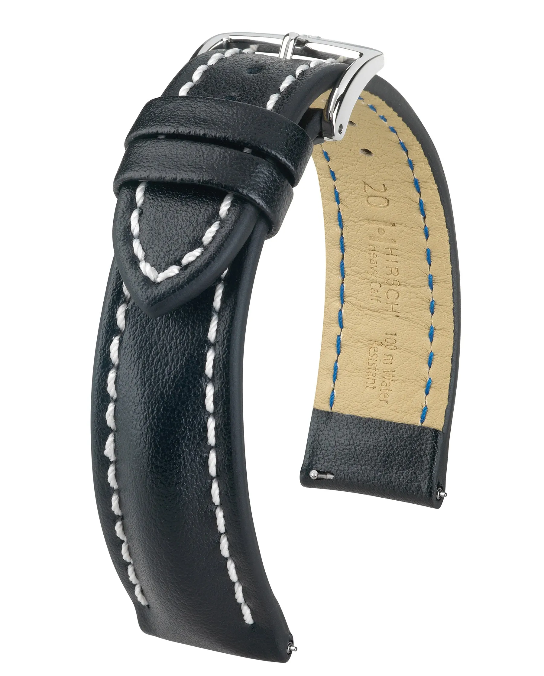 HIRSCH HEAVY CALF Water & Scratch Resistant Calfskin Watch Band, 22mm only  024 75